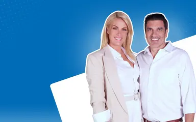 Edu Guedes e Ana Hickmann um do lado do outro